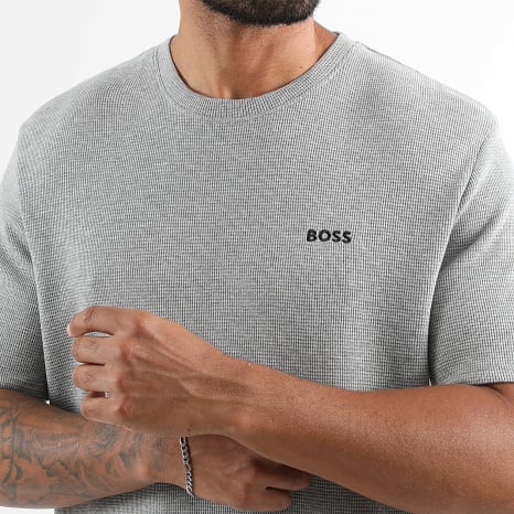 BOSS - Tee Shirt Waffle 50535891 Gris Chiné