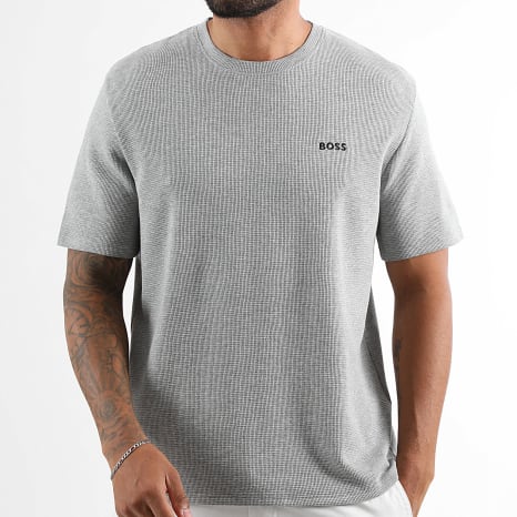 BOSS - Tee Shirt Waffle 50535891 Gris Chiné