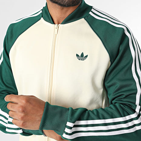 Adidas Originals - Chaqueta Con Cremallera Con Rayas SST TT KT5038 Beige Verde