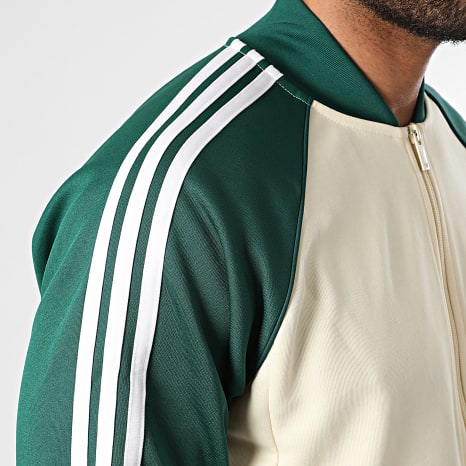 Adidas Originals - Chaqueta Con Cremallera Con Rayas SST TT KT5038 Beige Verde