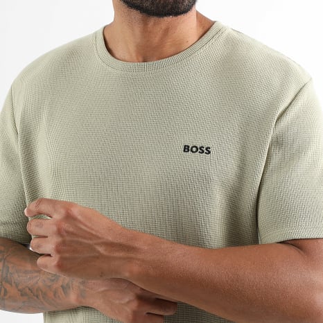 BOSS - Tee Shirt Waffle 50535891 Vert Kaki Clair