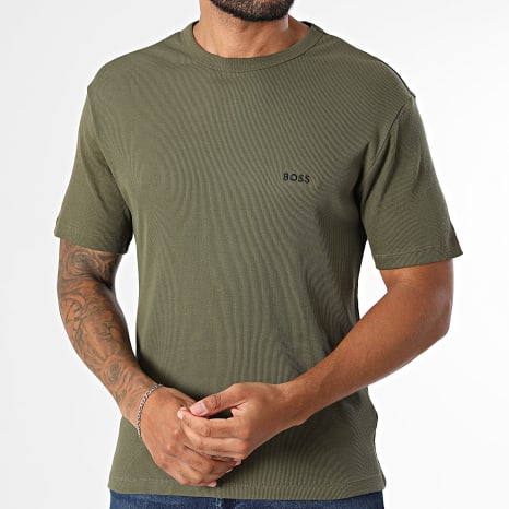BOSS - Lot De 2 Tee Shirts Rib 50563886 Vert Kaki Bleu Marine
