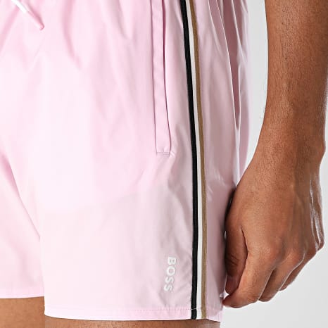 BOSS - Pantalón Corto De Baño A Rayas Iconic 50491594 Rosa
