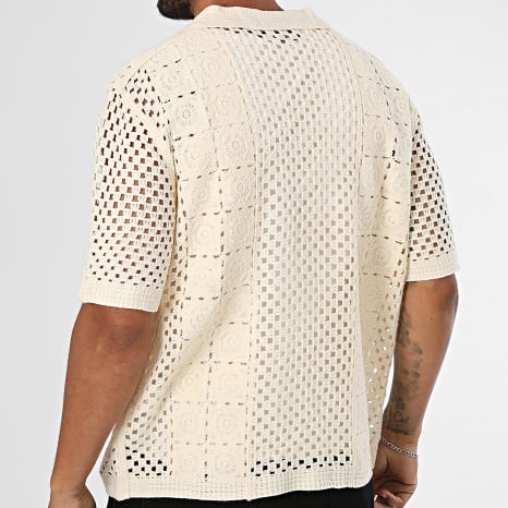 Frilivin - Chemise Manches Courtes Crochet 200 Beige