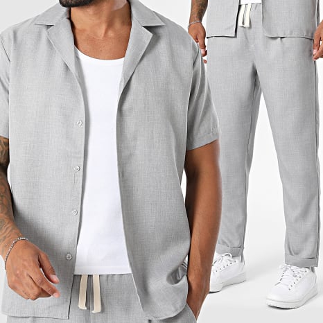 Frilivin - Ensemble Chemise Manches Courtes Et Pantalon 963 Gris Clair