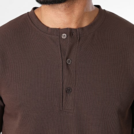 Frilivin - Tee Shirt Col Boutonné 382 Marron