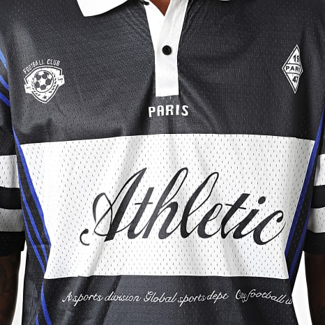 Frilivin - Polo Manches Courtes 687 Noir Blanc Bleu Roi