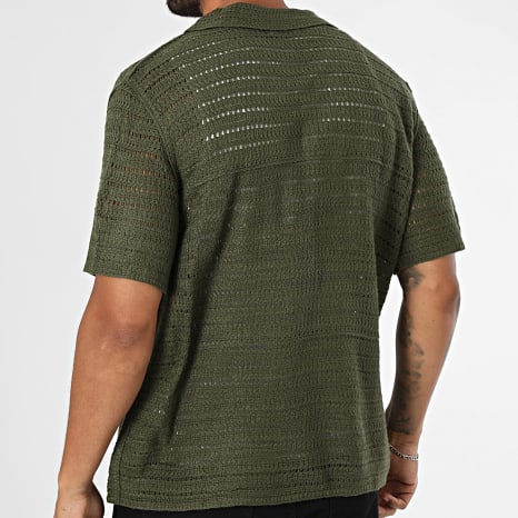 Frilivin - Chemise Manches Courtes Crochet 242 Vert Kaki