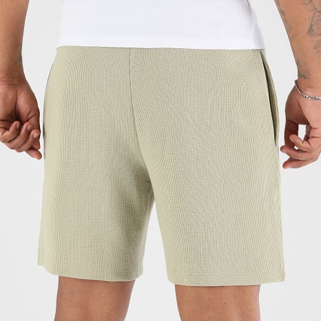 BOSS - Pantalón Corto de chándal Waffle 50535884 Verde Kaki Claro