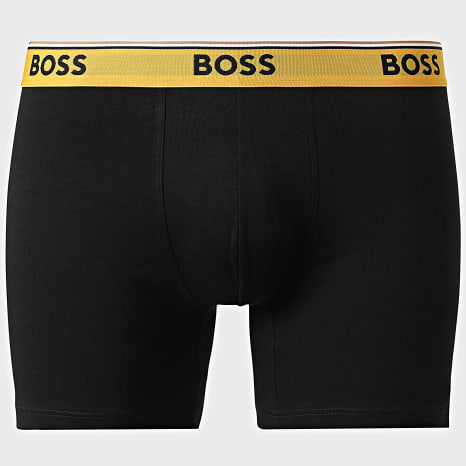 BOSS - Lot De 3 Boxers Power 50554694 Noir Jaune Blanc