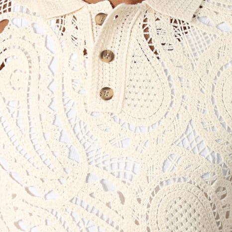 Frilivin - Polo Manches Courtes Crochet 203 Beige Clair