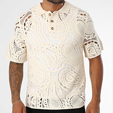 Frilivin - Polo Manches Courtes Crochet 203 Beige Clair