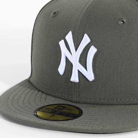 New Era - Casquette Fitted MLB Basic Patch 59Fifty NY New York Yankees 60424309 Vert Kaki