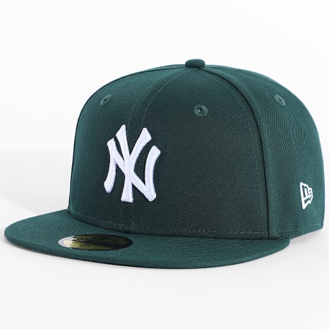 New Era - Casquette Fitted MLB Basic Patch 59Fifty NY New York Yankees 60941126 Vert Foncé