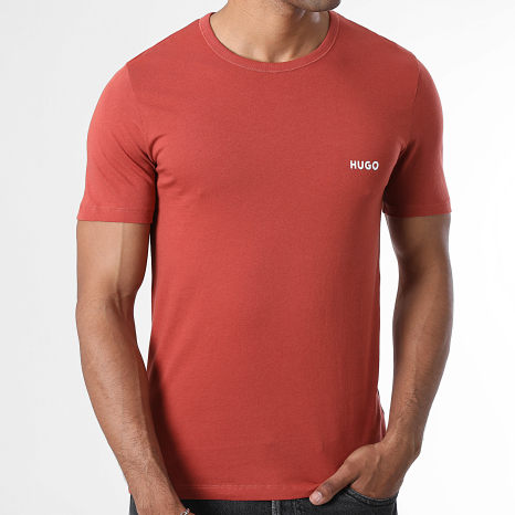 HUGO - Lot De 3 Tee Shirts 50532811 Blanc Vert Kaki Clair Rouge Brique