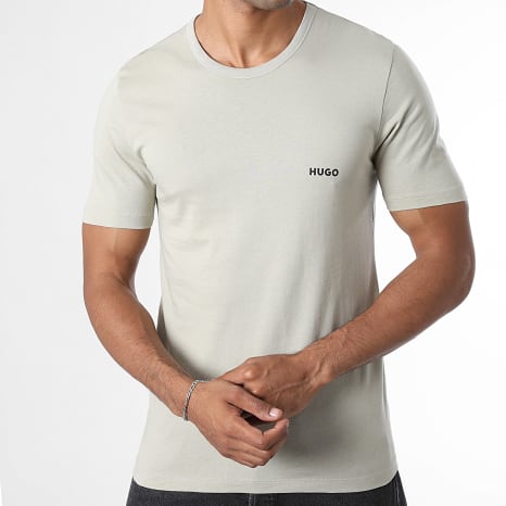 HUGO - Lot De 3 Tee Shirts 50532811 Blanc Vert Kaki Clair Rouge Brique