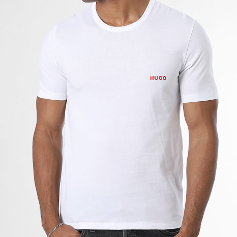 HUGO - Lot De 3 Tee Shirts 50532811 Blanc Vert Kaki Clair Rouge Brique