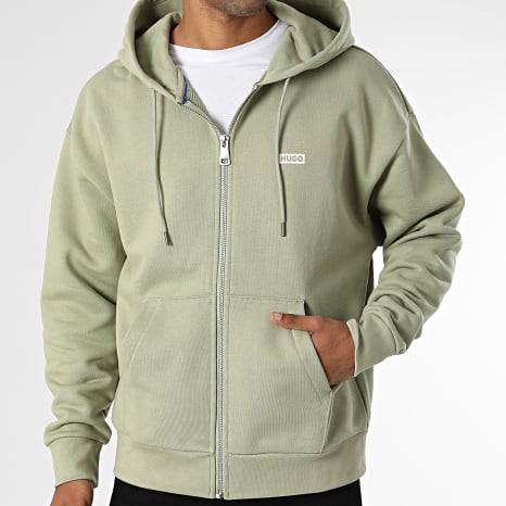 Hugo Blue - Sweat Zippé Capuche Oversize Nardimez 50520017 Vert Clair