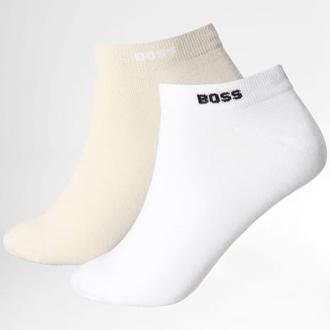 BOSS - Lot De 2 Paires De Chaussettes AS Uni 50469849 Blanc Beige
