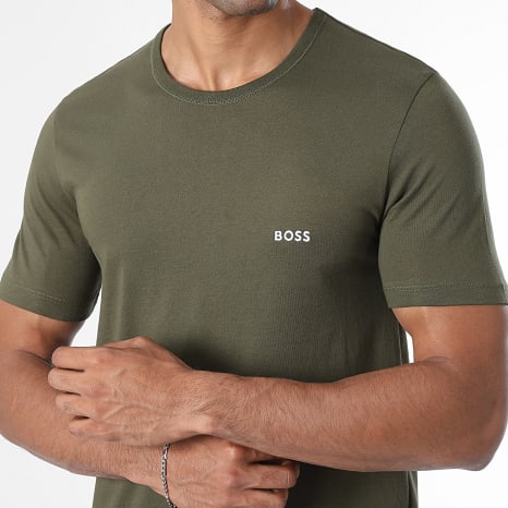 BOSS - Lot De 3 Tee Shirts 50532468 Vert Kaki Clair Blanc Vert Kaki
