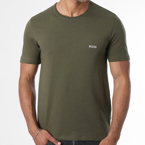 BOSS - Lot De 3 Tee Shirts 50532468 Vert Kaki Clair Blanc Vert Kaki