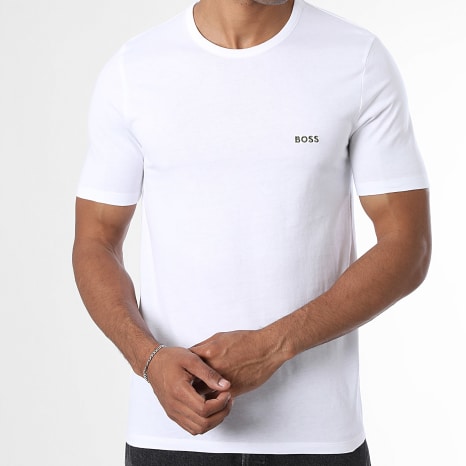 BOSS - Lot De 3 Tee Shirts 50532468 Vert Kaki Clair Blanc Vert Kaki
