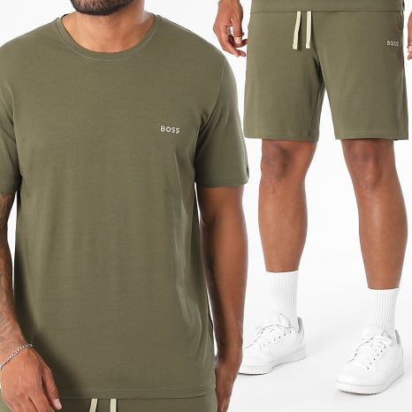 BOSS - Ensemble Tee Shirt Et Short Jogging Mix And Match 50515312 50515314 Vert Kaki