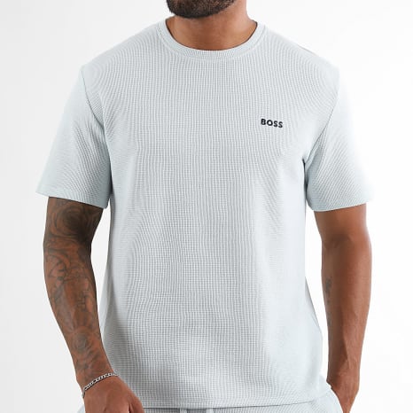 BOSS - Ensemble Tee Shirt Et Short Waffle 50535891 50535884 Bleu Ciel