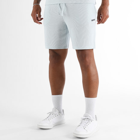 BOSS - Ensemble Tee Shirt Et Short Waffle 50535891 50535884 Bleu Ciel