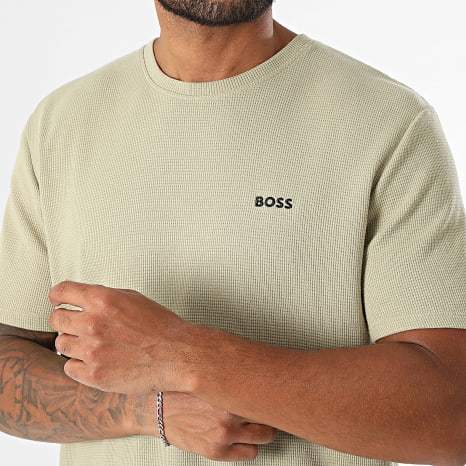 BOSS - Ensemble Tee Shirt Et Short Jogging Waffle 50535891 50535884 Vert Kaki Clair