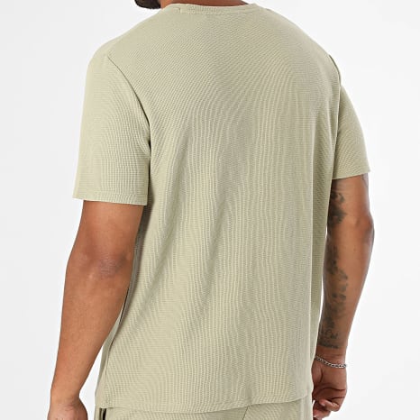 BOSS - Ensemble Tee Shirt Et Short Jogging Waffle 50535891 50535884 Vert Kaki Clair