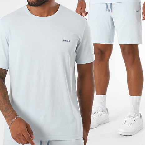 BOSS - Ensemble Tee Shirt Et Short Mix And Match 50515312 50515314 Bleu Clair