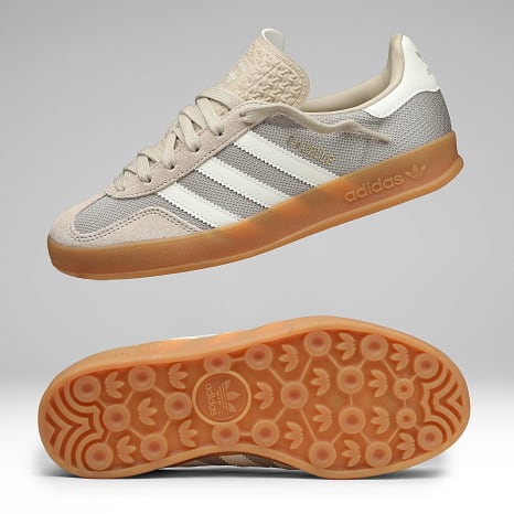 Adidas Originals - Baskets Femme Gazelle Indoor J KI4502 Khaki Three Off White Gold Metallic