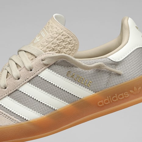 Adidas Originals - Baskets Femme Gazelle Indoor J KI4502 Khaki Three Off White Gold Metallic