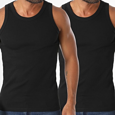 Jack And Jones - Lot de 2 Débardeurs Organic Rib Noir