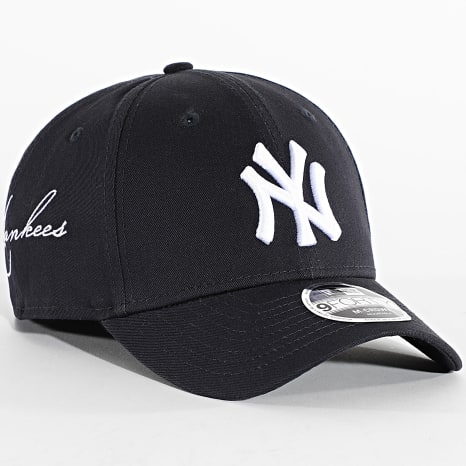 New Era - Casquette MLB Side Script 9Forty M-Crown NY New York Yankees 60915789 Bleu Marine