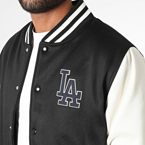 New Era - Veste Bomber LA Los Angeles Dodgers 660897517 Noir Blanc