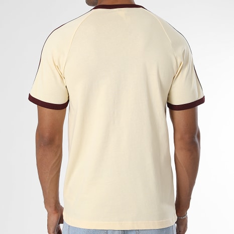 Adidas Originals - Tee Shirt A Bandes 3 Stripes KZ1201 Jaune Clair Bordeaux