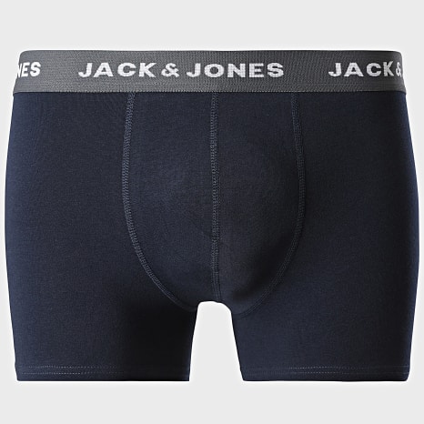 Jack And Jones - Lot De 12 Boxers Solid Bleu Marine Noir Gris Chiné Gris Anthracite Chiné