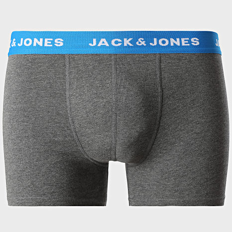 Jack And Jones - Lot De 12 Boxers Solid Bleu Marine Noir Gris Chiné Gris Anthracite Chiné