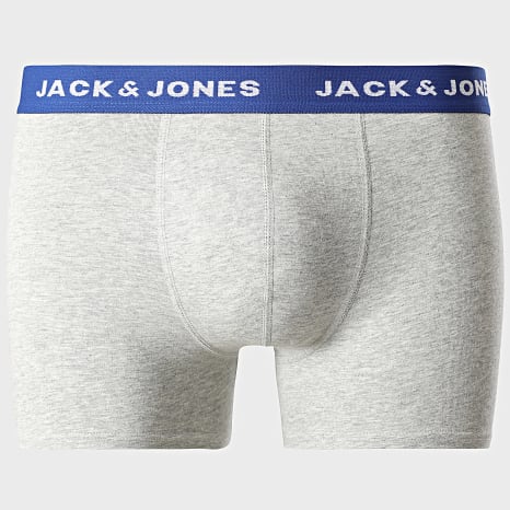Jack And Jones - Lot De 12 Boxers Solid Bleu Marine Noir Gris Chiné Gris Anthracite Chiné