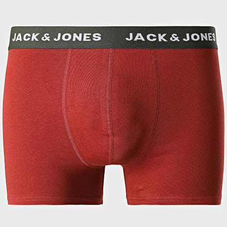 Jack And Jones - Lot De 10 Boxers Solid Vert Kaki Bordeaux Bleu Roi Bleu Marine Noir