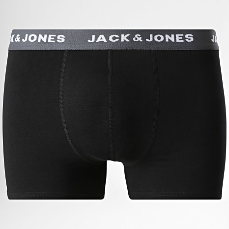 Jack And Jones - Lot De 10 Boxers Solid Noir Bleu Marine Gris Chiné Gris Anthracite Chiné