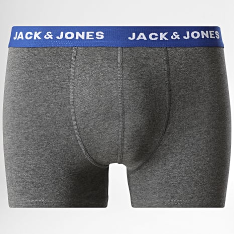 Jack And Jones - Lot De 10 Boxers Solid Noir Bleu Marine Gris Chiné Gris Anthracite Chiné
