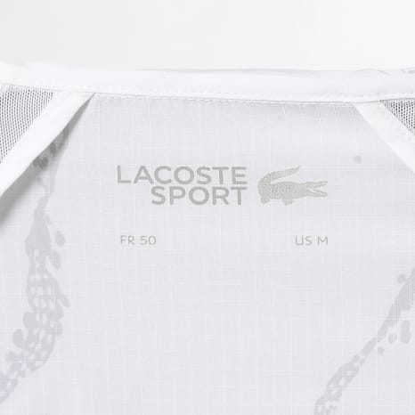 Lacoste - Coupe-Vent Capuche Logo Crocodile Blanc Gris