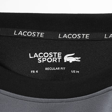 Lacoste - Sweat Crewneck Regular Fit Logo Crocodile Gris Anthracite Noir Gris Clair
