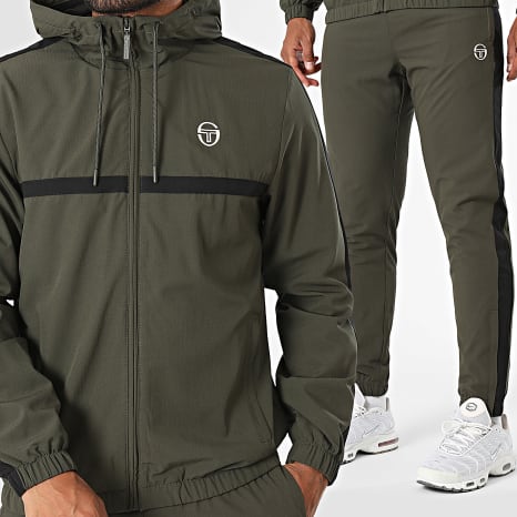 Sergio Tacchini - Ensemble De Survêtement Crannie Gemelli 41554 41560 Vert Kaki Noir