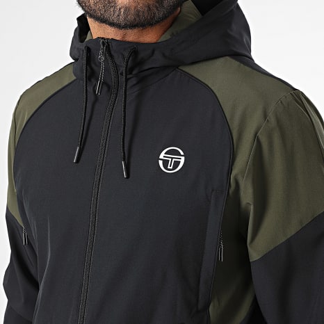Sergio Tacchini - Ensemble De Survêtement Grecale 41724 41725 Vert Kaki Noir