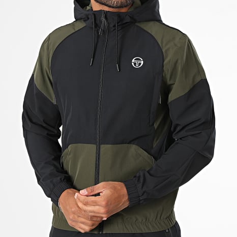 Sergio Tacchini - Ensemble De Survêtement Grecale 41724 41725 Vert Kaki Noir