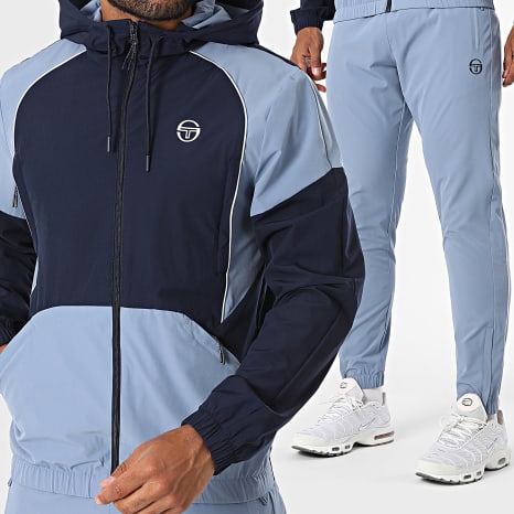 Sergio Tacchini - Ensemble De Survêtement Grecale 41724 41725 Bleu Marine Bleu Clair